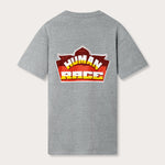 Heather Grey Cotton T-Shirt featuring unique Indian Truck art design with "Human Race" emblem on the back.