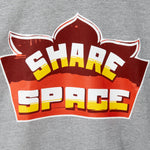 Heather Grey Cotton T-Shirt with Indian Truck art design, featuring the emblem "Share Space".