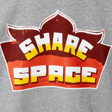 Heather Grey Cotton T-Shirt with Indian Truck art design, featuring the emblem "Share Space".