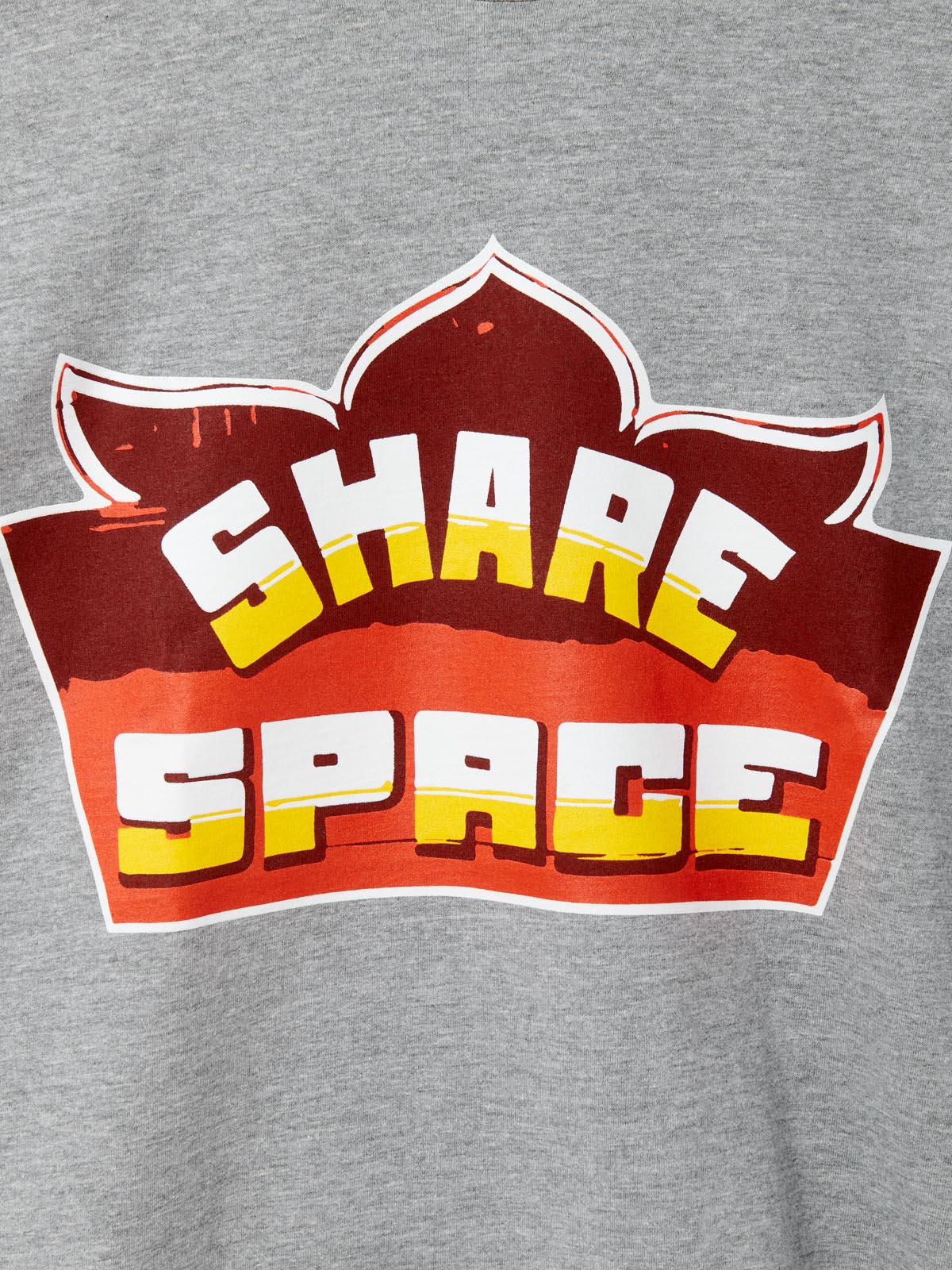 Heather Grey Cotton T-Shirt with Indian Truck art design, featuring the emblem "Share Space".