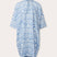 Linen Poncho with Coexist print, featuring Indian jungle animals in sky blue on premium Belgian linen.