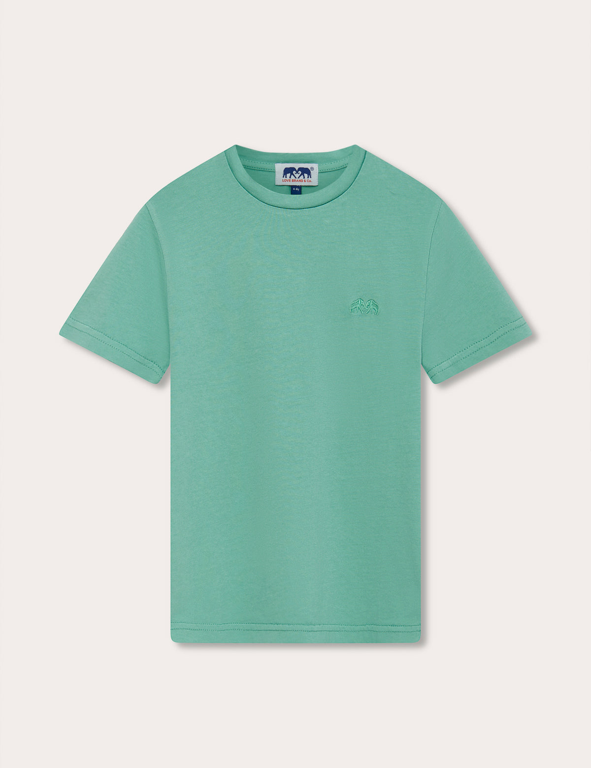 Boys Riviera Green Lockhart T Shirt, made from 100% cotton, displayed against a white background, highlighting its lightweight and breathable fit.