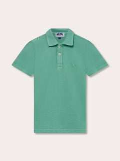 Boys Riviera Green Pensacola Polo Shirt made of 100% premium cotton, featuring a lightweight and breathable fit suitable for everyday wear.