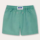 Boys Riviera Green Staniel Swim Shorts made from 100% recycled materials with quick-dry fabric.