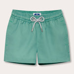 Boys Riviera Green Staniel Swim Shorts made from recycled materials with quick-dry fabric.