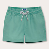 Boys Riviera Green Staniel Swim Shorts made from recycled materials with quick-dry fabric.