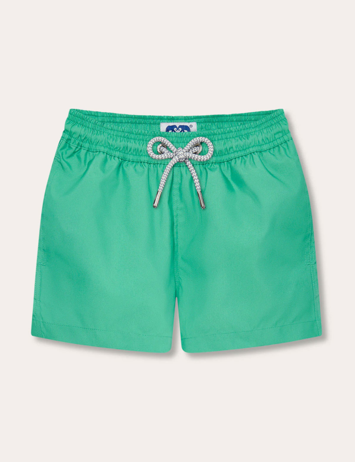 Boys Sicilian Green Staniel Swim Shorts made from quick-drying, 100% recycled materials with a vibrant green hue.