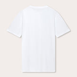 Men's White Lockhart T-Shirt, plain white, back view, smooth and soft fabric.