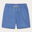 Men's Deep Blue Staniel Swim Shorts front view. Plain swim shorts featuring drawstring tie and elasticated waist.