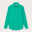 Men's Sicilian Green Abaco Linen Shirt with long sleeves and button-up front. Old money shirts crafted from 100% linen.