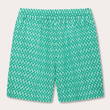 Men's Palm Eagle Joulter Linen Shorts in green with a unique pattern inspired by the Lesser Fish Eagle of India and tropical palms.