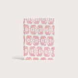 Block-Printed Notebook Set of Two with eco-friendly, recycled cotton cover featuring 'Elephants of India' print in a pink pattern