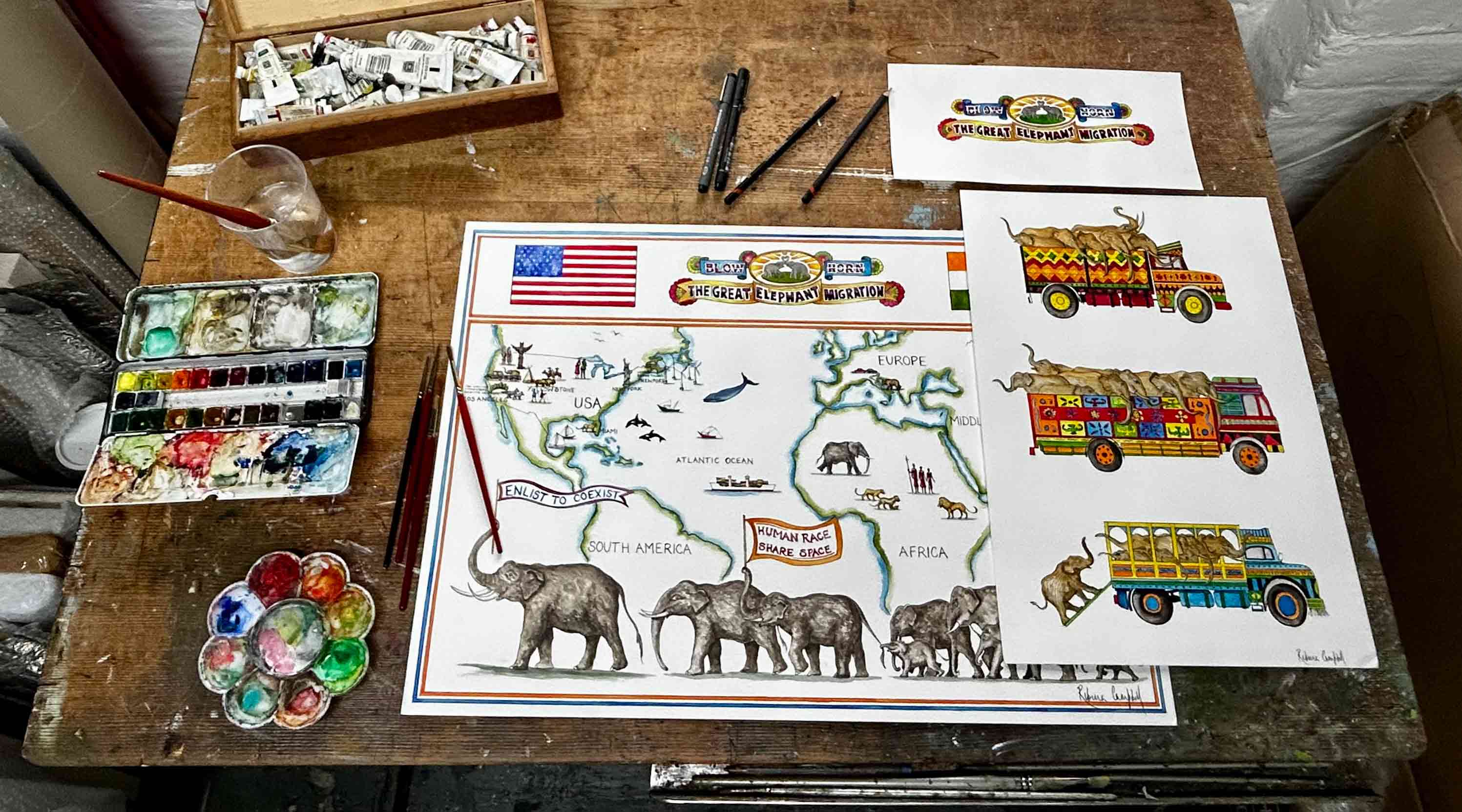 Rebecca Campbell's artwork for The Great Elephant Migration