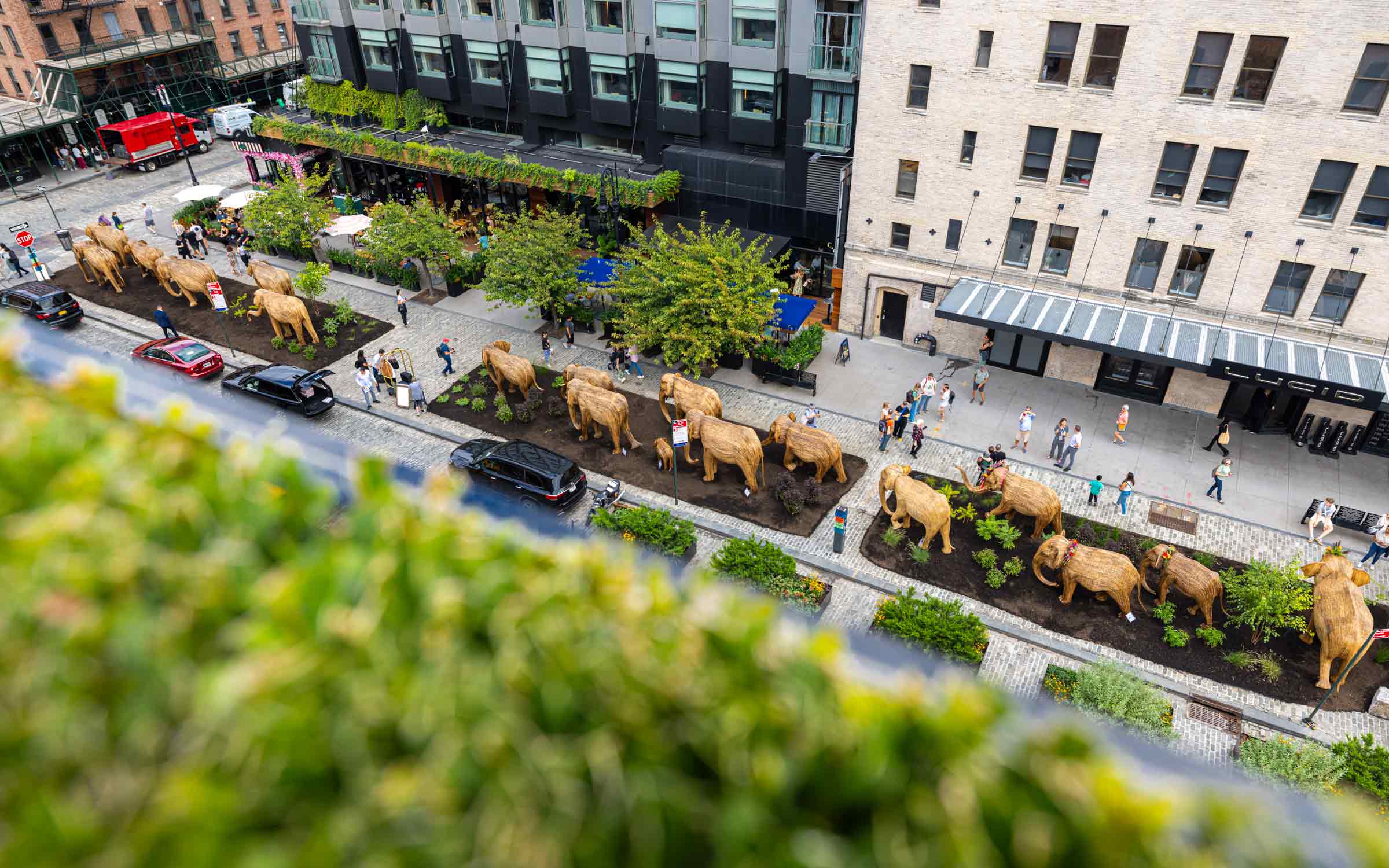 The Great Elephant Migration sculptures on the streets of New York